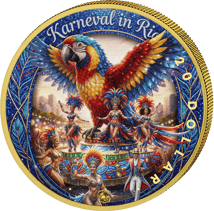 1 Unze Silber Karneval in Rio de Janeiro 2025 (Auflage: 100 | teilvergoldet)