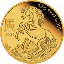 0,5g Unze Gold Lunar III Pferd 2026 (Auflage: 10.000 | Polierte Platte)