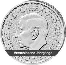1/10 Unze Silber Britannia (verschiedene Jahrgänge)