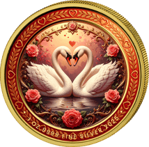 1 Unze Silber Valentinstag 2025 (Auflage: 100 | teilvergoldet)