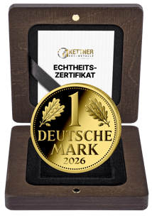 2 oz Silver Deutsche Mark 2026 (Mintage: 100 | gold-plated | Proof)