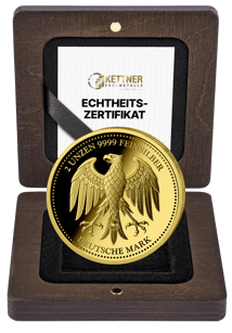 2 oz Silver Deutsche Mark 2026 (Mintage: 100 | gold-plated | Proof)