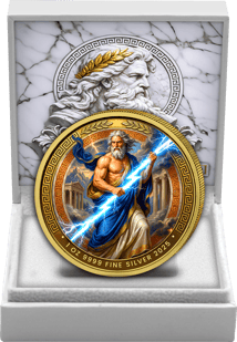 1 Unze Silber Zeus 2025 (Auflage: 100 | Glow in the Dark | teilvergoldet)