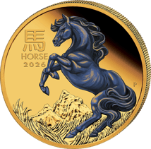 1 Unze Gold Lunar III Pferd 2026 (Auflage: 188 | Polierte Platte)