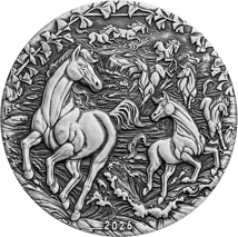 2 Unze Silber Lunar III Pferd 2026 (Auflage: 1.888  | Antik Finish)