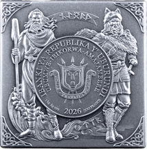 1 kg Silber Nordische Götter Würfel 2026 (Auflage: 199 | Antik Finish)