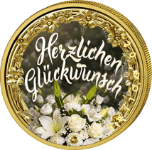1 Unze Silber Glückwunsch zur Hochzeit 2025 (Auflage: 100 | teilvergoldet)