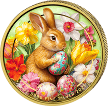 1 Unze Silber Osterhase 2025 (Auflage: 100 | teilvergoldet)
