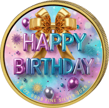 1 Unze Silber Happy Birthday 2025 (Auflage: 100 | teilvergoldet)