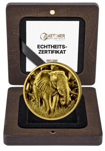 1 Unze Silber Elefant 2026 (Auflage: 250 | Prisma | vergoldet)