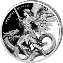 1 Unze Silber Erzengel Michael gegen Drache 2026 (Auflage: 1.000 | Polierte Platte)