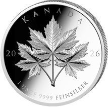 1 Unze Silber Triple Maple Leaf 2026 (Auflage: 5.000 | Polierte Platte)