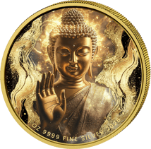 1 Unze Silber Goldener Buddha 2025 (Auflage: 100 | teilvergoldet)
