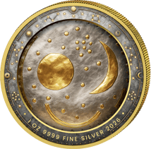1 Unze Silber Himmelsscheibe von Nebra 2026 (Auflage: 100 | teilvergoldet)
