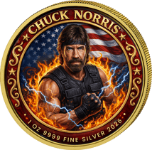 1 Unze Silber R.I.P Chuck Norris 2026 (Auflage: 999 | teilvergoldet)
