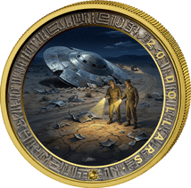 1 Unze Silber UFO Absturz Roswell 2026 (Auflage: 100 | teilvergoldet)