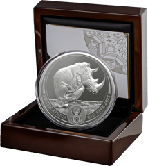 1 kg Silber Big Five III Nashorn 2025 (Auflage: 100)