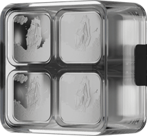 100 x 1/10 Unze Silber Square Coin Ascension Island Box