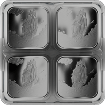 40 x 1/2 Unze Silber Square Coin Ascension Island Box