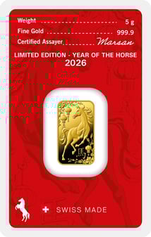 5g Gold Argor Heraeus Jahr des Pferd 2026 (Auflage: 18.888)