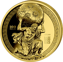 1/4 Unze Gold Atlas Träger der Himmelskugel 2026 (Auflage: 299 | Polierte Platte)