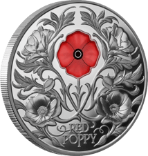 2 Unze Silber Roter Mohn 2026 (Auflage: 400 | Transparent | Polierte Platte)