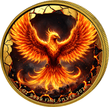 1 Unze Silber Feuer Phoenix 2026 (Auflage: 100 | teilvergoldet)