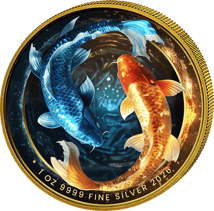 1 Unze Silber Yin & Yang Koi 2026 (Auflage: 100 | teilvergoldet)