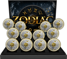 Sternzeichen Silber Set 2026 (Auflage: 99 | teilvergoldet | Polierte Platte)