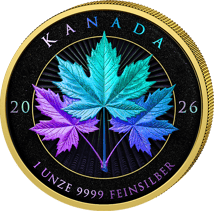 1 Unze Silber Triple Maple Leaf 2026 (Auflage: 100 | Hologramm | teilvergoldet | Polierte Platte)