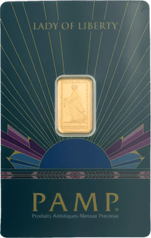 2,5g Goldbarren PAMP Lady of Liberty