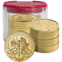 10 x 1 Unze Gold Wiener Philharmoniker 2026 (inkl. Münztube)