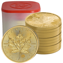 10 x 1 Unze Gold Maple Leaf 2026 (inkl. Münztube)