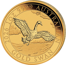 1 Unze Gold Schwan 10. Jubiläum 2026  (Auflage: 5.000 | Stempelglanz)