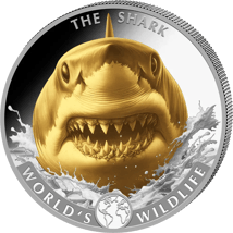 1 Unze Silber Kongo World's Wildlife Hai 2026 (Auflage: 5.000 | teilvergoldet)