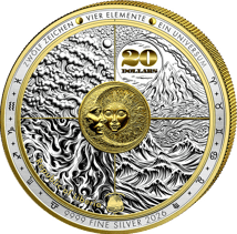 1 Unze Silber Sternzeichen Fische 2026 (Auflage: 250 | teilvergoldet | Polierte Platte)