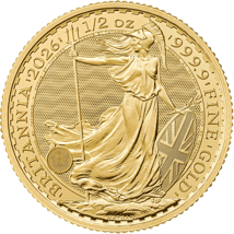 10 x 1/2 Unze Gold Britannia 2026 (inkl. Münztube)