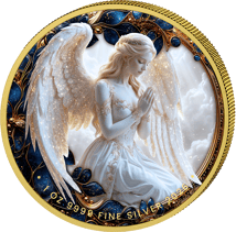 1 Unze Silber Weißer Schutzengel 2026 (Auflage: 100 | teilvergoldet)