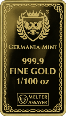 1/100 Unze Goldbarren Gods of Germania Frigg (Polierte Platte)