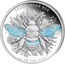 1 Unze Silber Teddy Bear Bee Australian Native Bees 2026 (Auflage: 1.000 | Hologramm  | Polierte Platte)