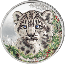 1 Unze Silber Snow Leopard Woodland Spirits 2026 (Auflage: 1.500 | Polierte Platte)