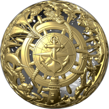 2 Unze Silber Filigree Spherical Sea & Surface (Auflage: 1.499 | teilvergoldet | Antik Finish)