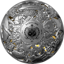 2 Unze Silber Filigree Spherical Sea & Surface (Auflage: 1.499 | teilvergoldet | Antik Finish)