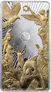 1 kg Silber Famous Bullion Giants 2026 (Auflage: 199 | teilvergoldet | Prooflike)