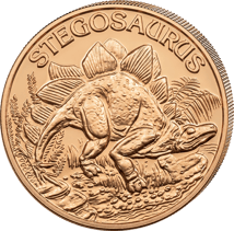 1 Unze Kupfermünze Urzeit Stegosaurus