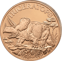1 Unze Kupfermünze Urzeit Triceratops