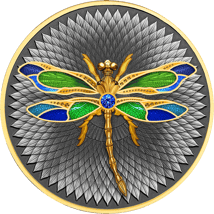 2 Unze Silber Dragonfly Wings of Light 2026 (Auflage: 500 | teilvergoldet |Kristall | Antik Finish)