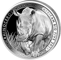 1 Unze Silber African Big Five Nashorn 2026 (Auflage: 1000 | Polierte Platte)
