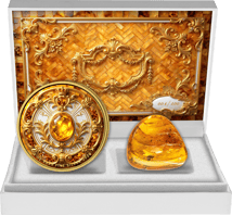 1 oz Silver Amber Room 2026 (Mintage: 100 | partly gold-plated | incl. amber)