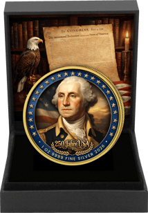 1 oz Silver 250 Years USA Anniversary 2026 (Mintage: 100 | partially gold-plated)